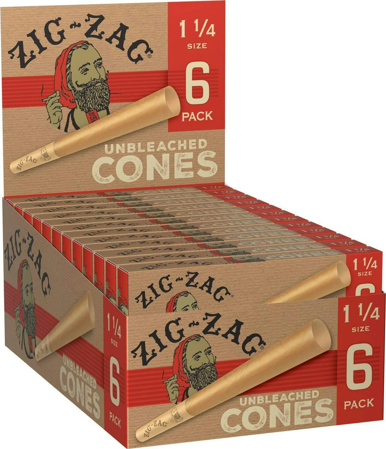 Zig Zag Unbleached Cones 6pk #42117