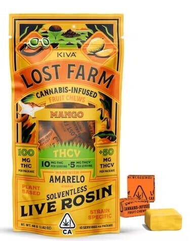LOST FARM MANGO: Lost Farm Mango THCV Live Rosin Chews