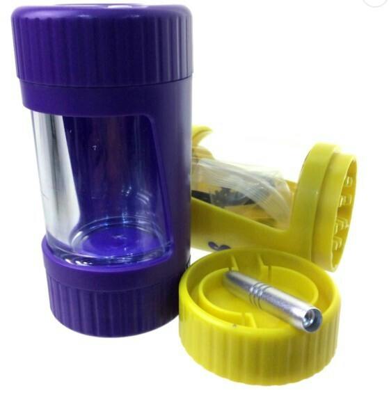 Logock LED Jar with Grinder & Pipe ND #43076