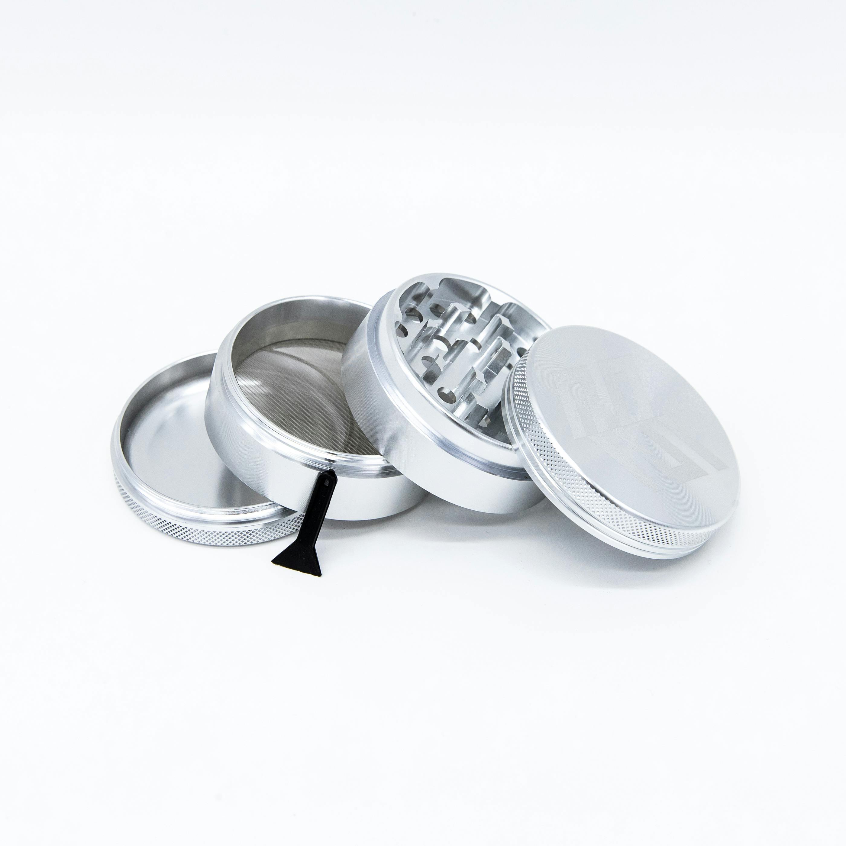Silver 63mm Aluminum Grinder 4 Piece