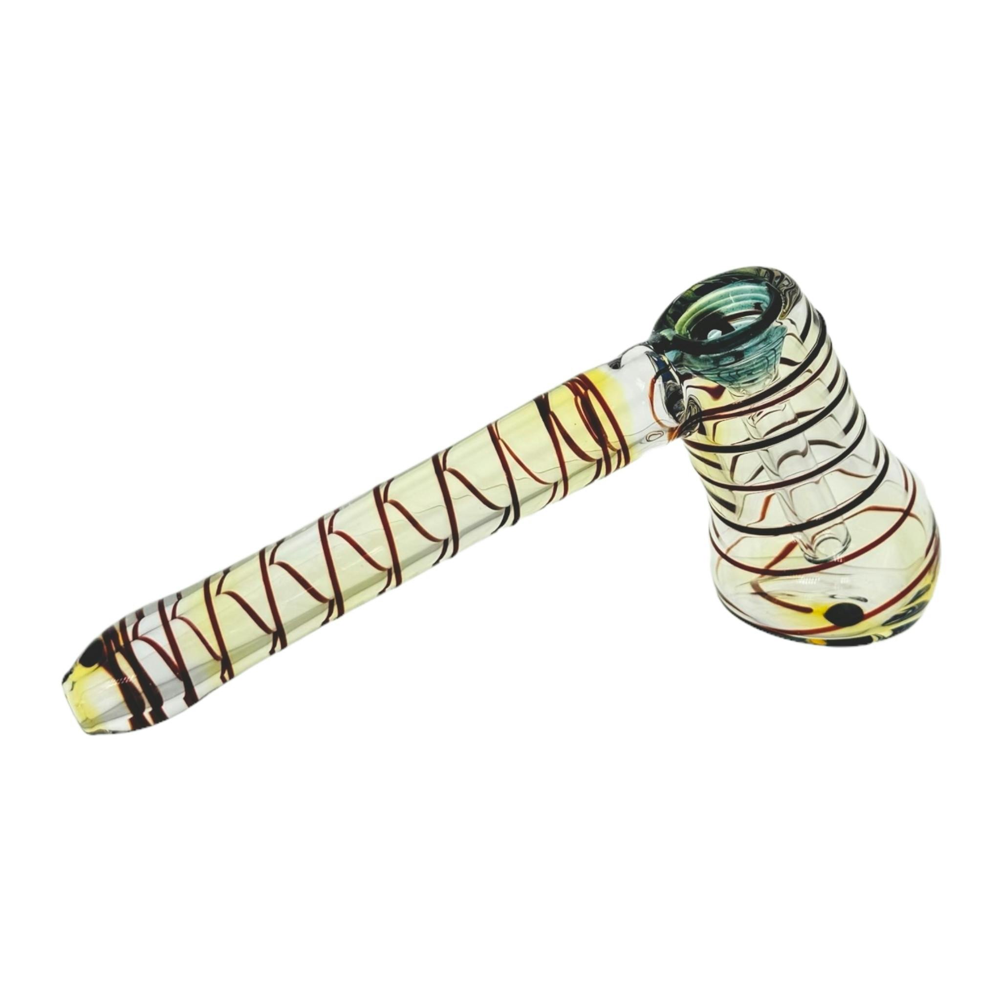 28 - HANDBLOWN HAMMER STYLE GLASS BUBBLER - One Size