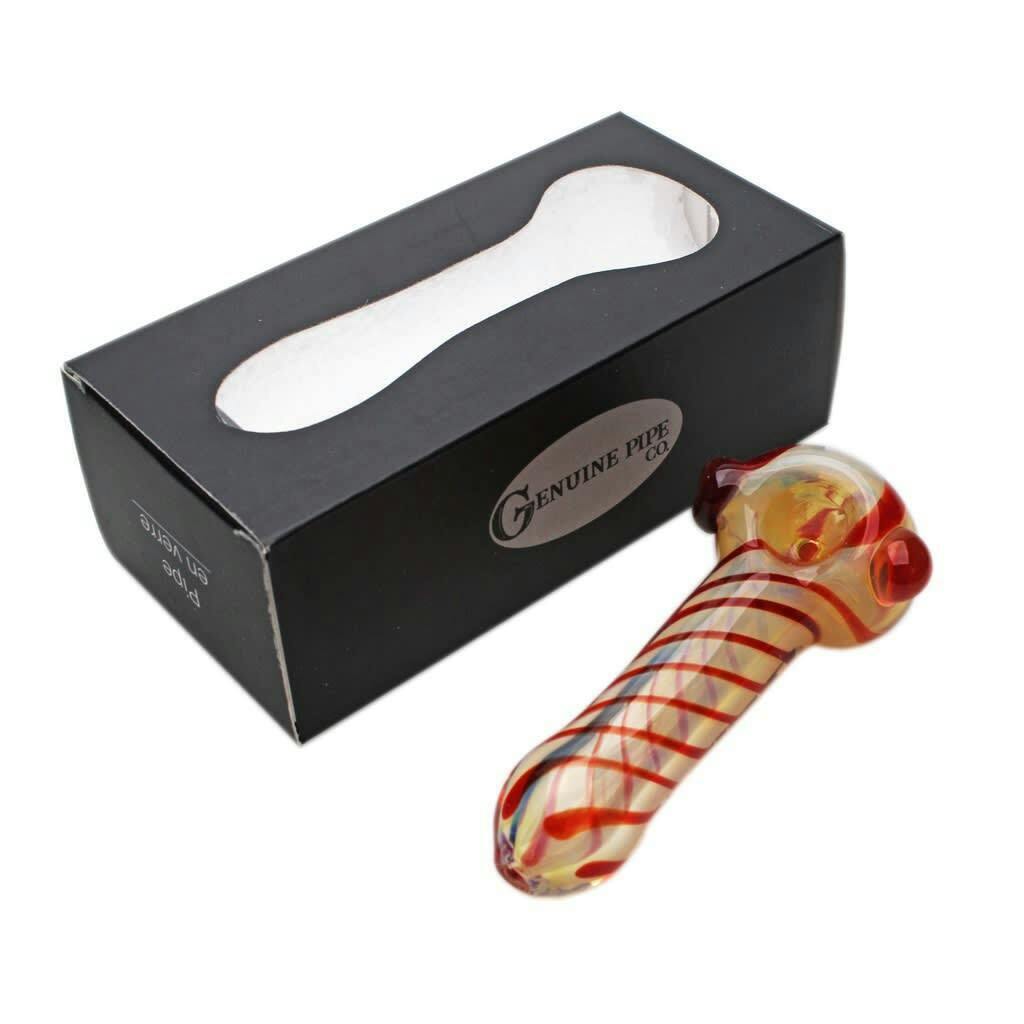 Glass Pipe Genuine Pipe Co 4" Fumed Striped