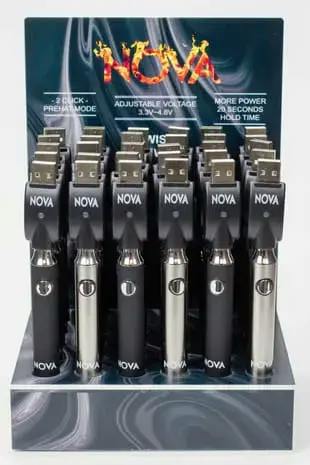 900 mAh Nova Twist Control Vape Battery with USB charger - Black/Silver