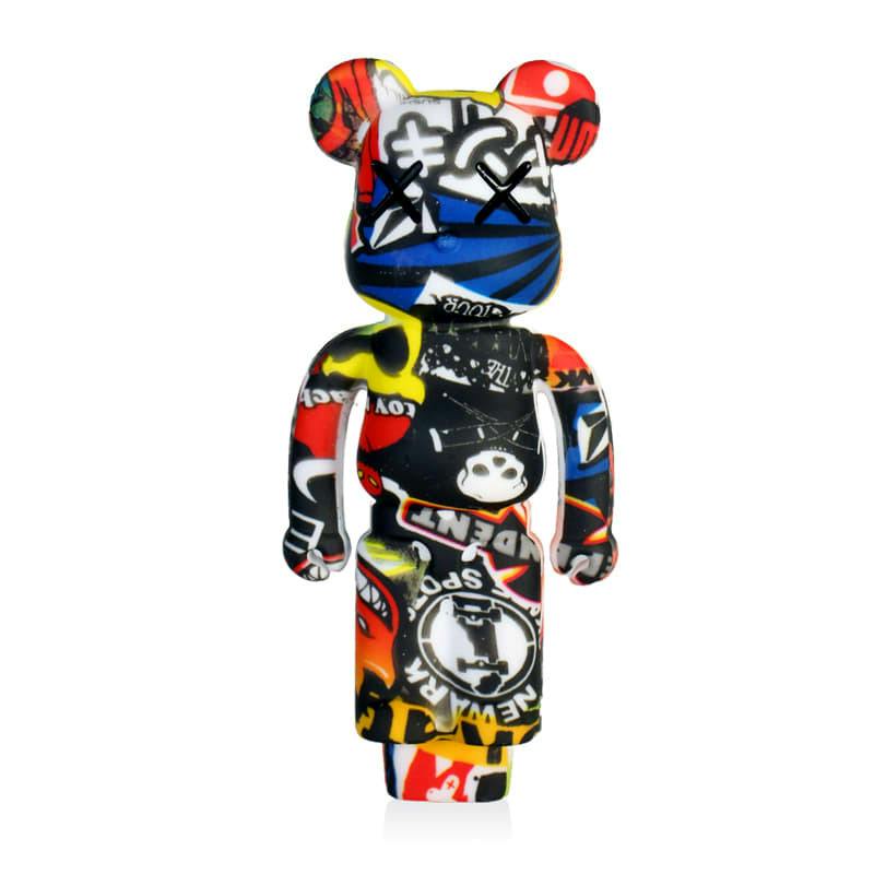 4.5" Arsenal Graffiti Bear Silicone Hand Pipe