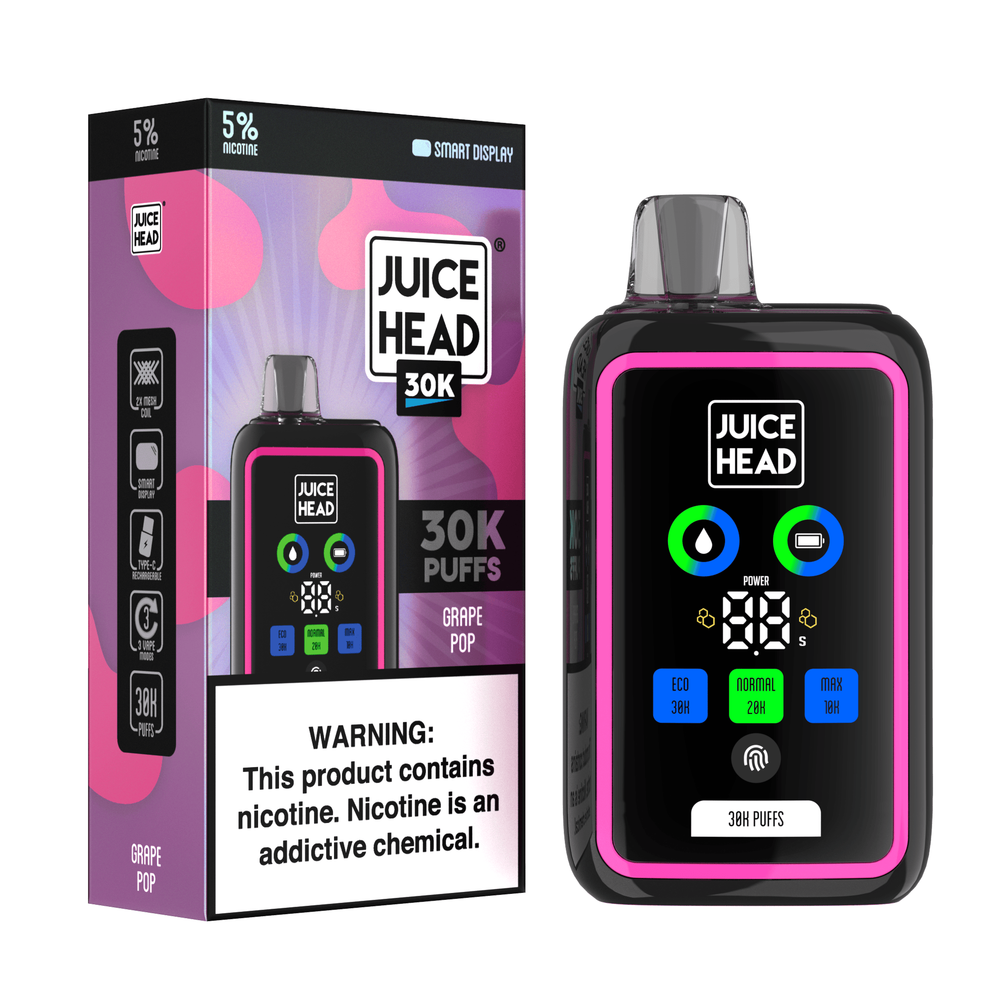 JUICE HEAD 30K - Grape Pop