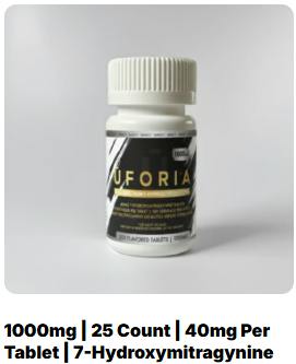UFORIA - 1000mg 7-Hydroxymitragynine Bottle 25ct Bottle Kratom Tablet