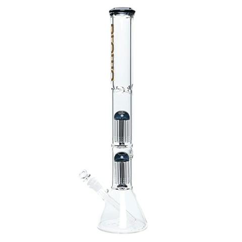 Blown Double Percolator Bell Base Black Gold