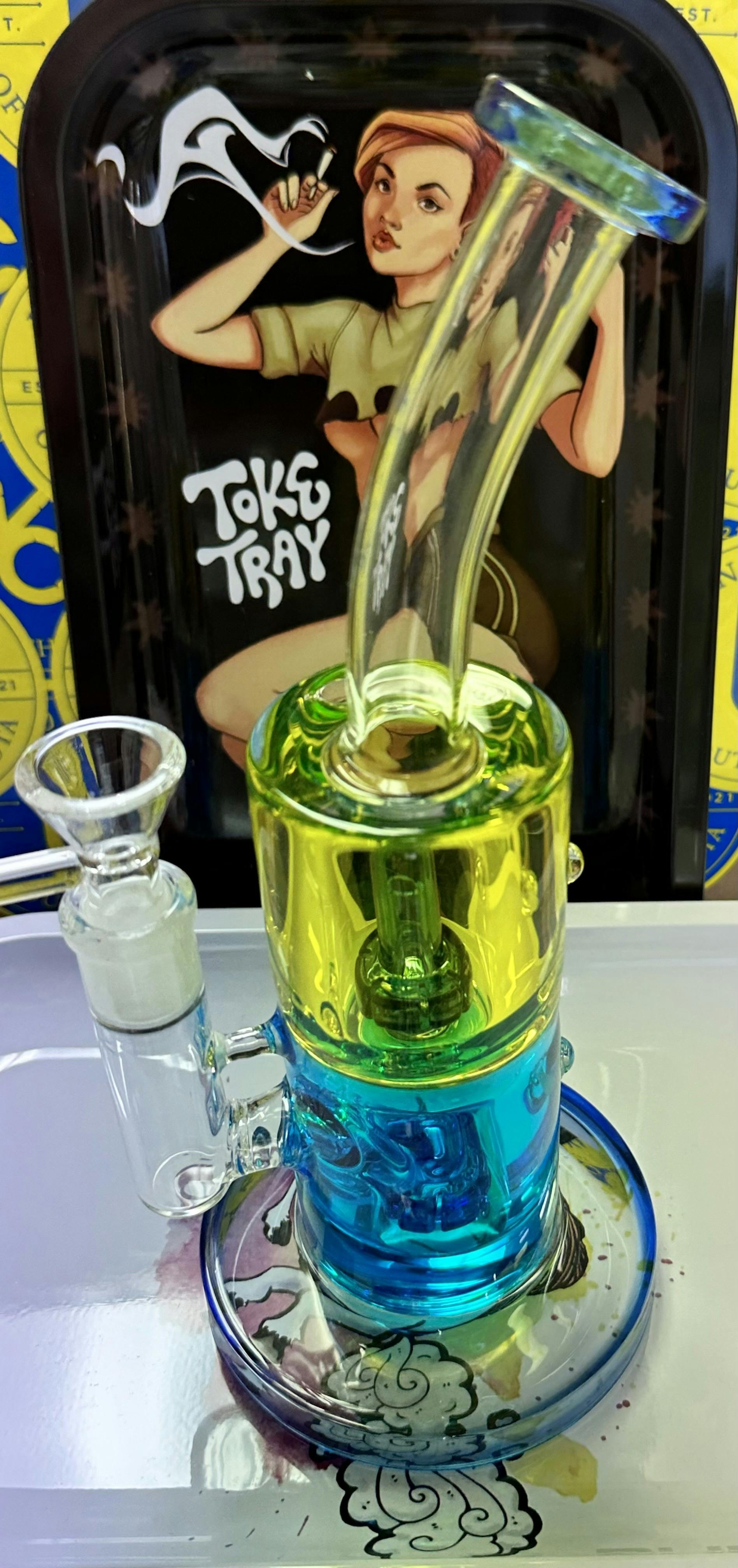 11" SirEEL Two Tone Glycerin Shower Perc Bong with Flower Bowl