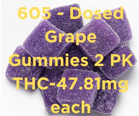 605 - #2 Dosed Grape 2pk Gummies 47.81mg each