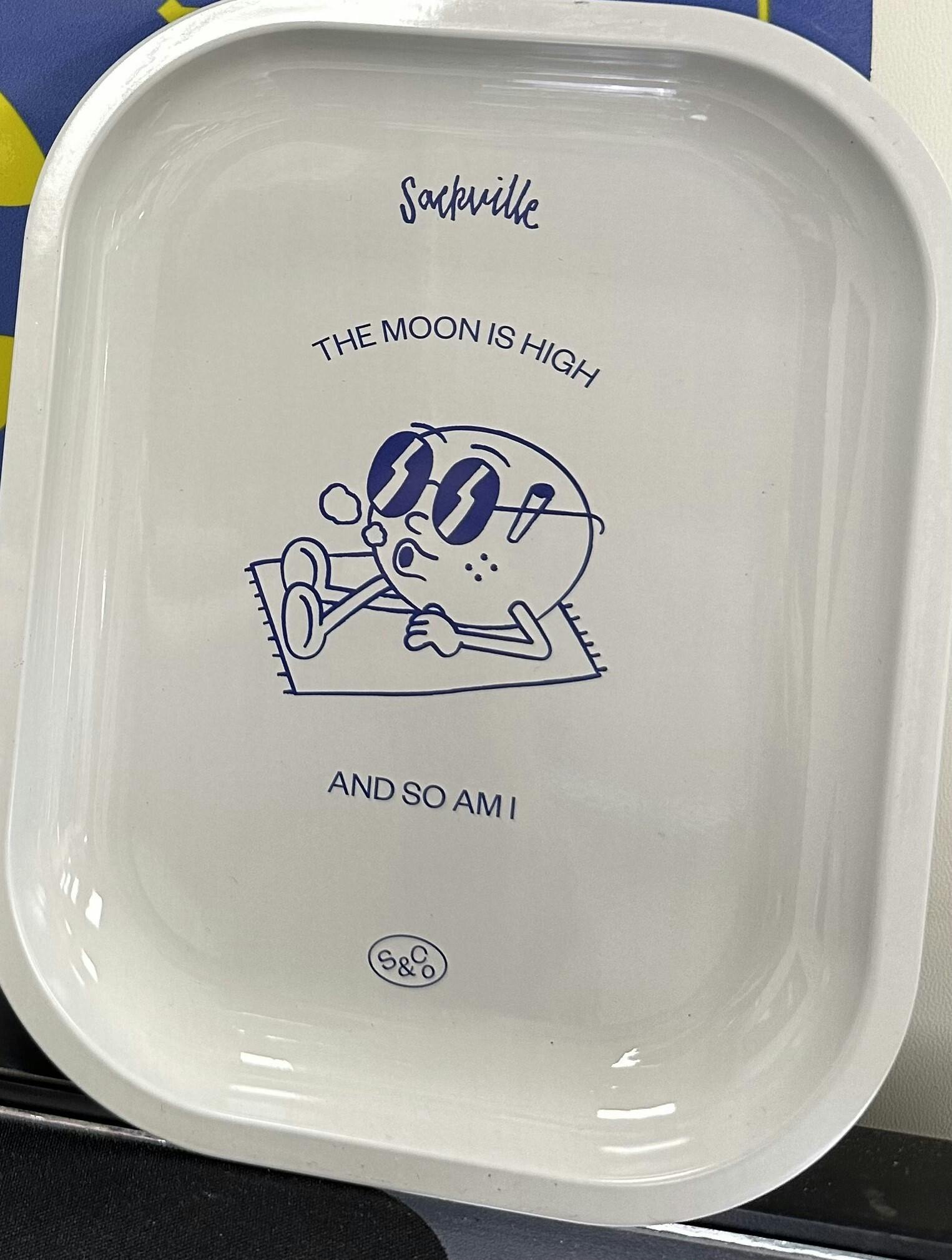 SACKVILLE Rolling Tray Blue on White