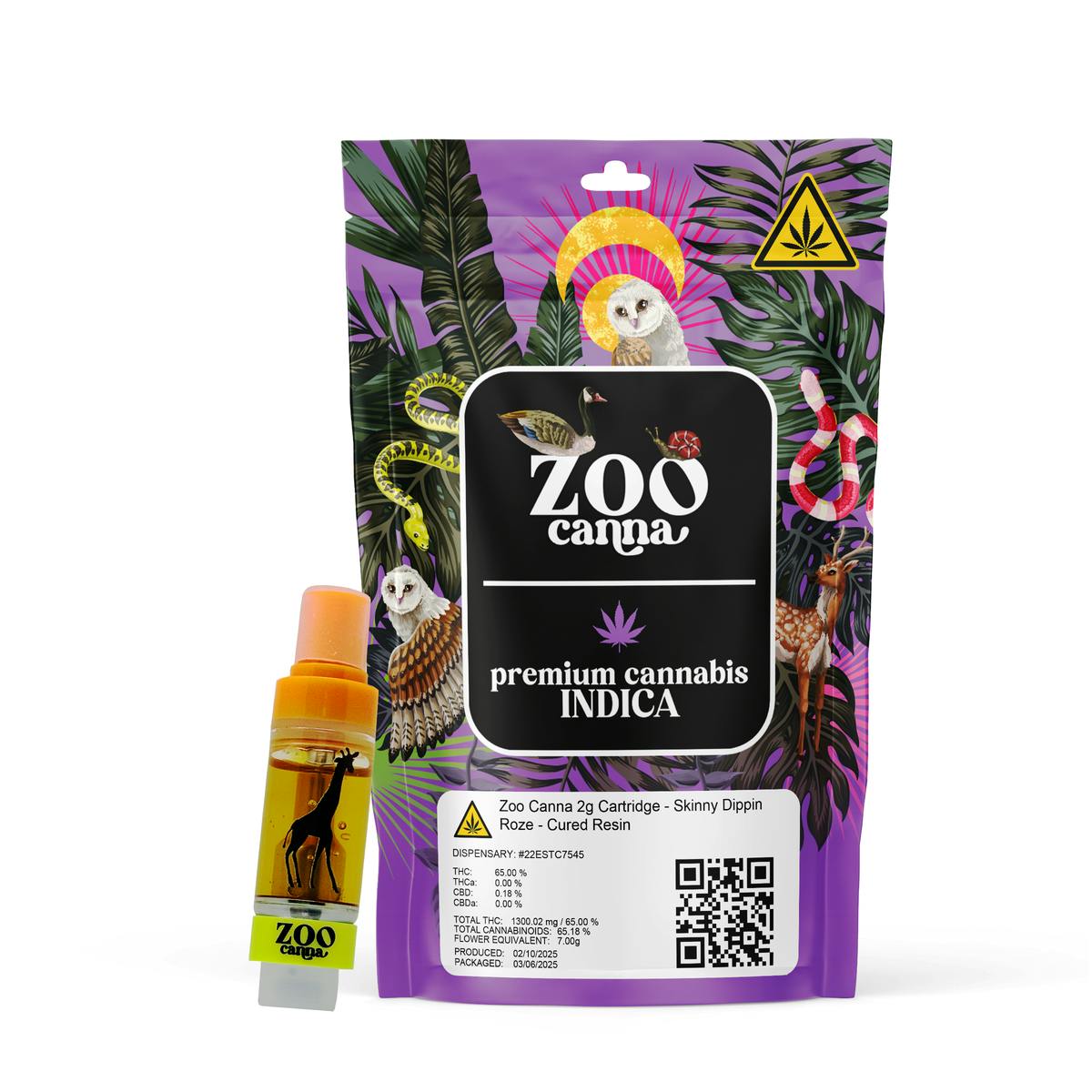 Zoo Canna - Skinny Dippin Rose Cured Resin 2g Cart - Indica