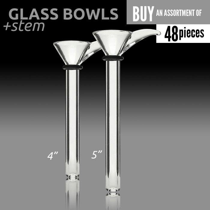 Built In Plain Glass Bowl with 4/5 in. Stem with Handle