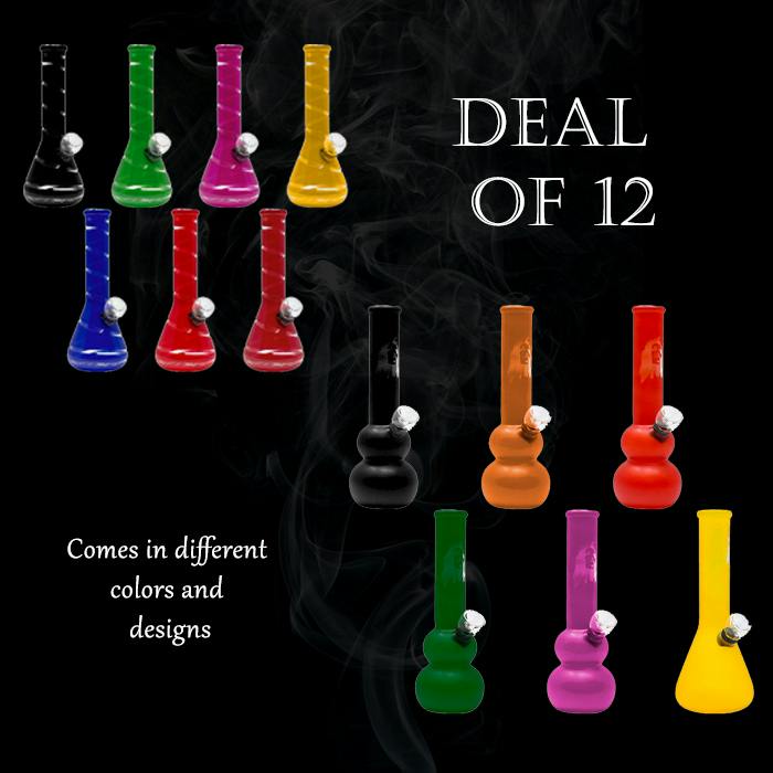 Assorted Mini Glass Bong 7 Inches