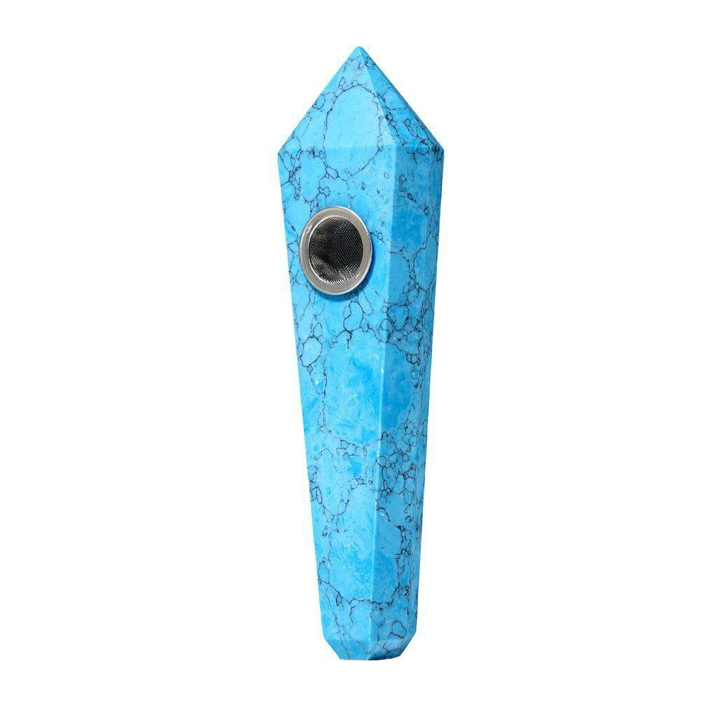 Medusa Gemstone Hand Pipe Blue Turquoise