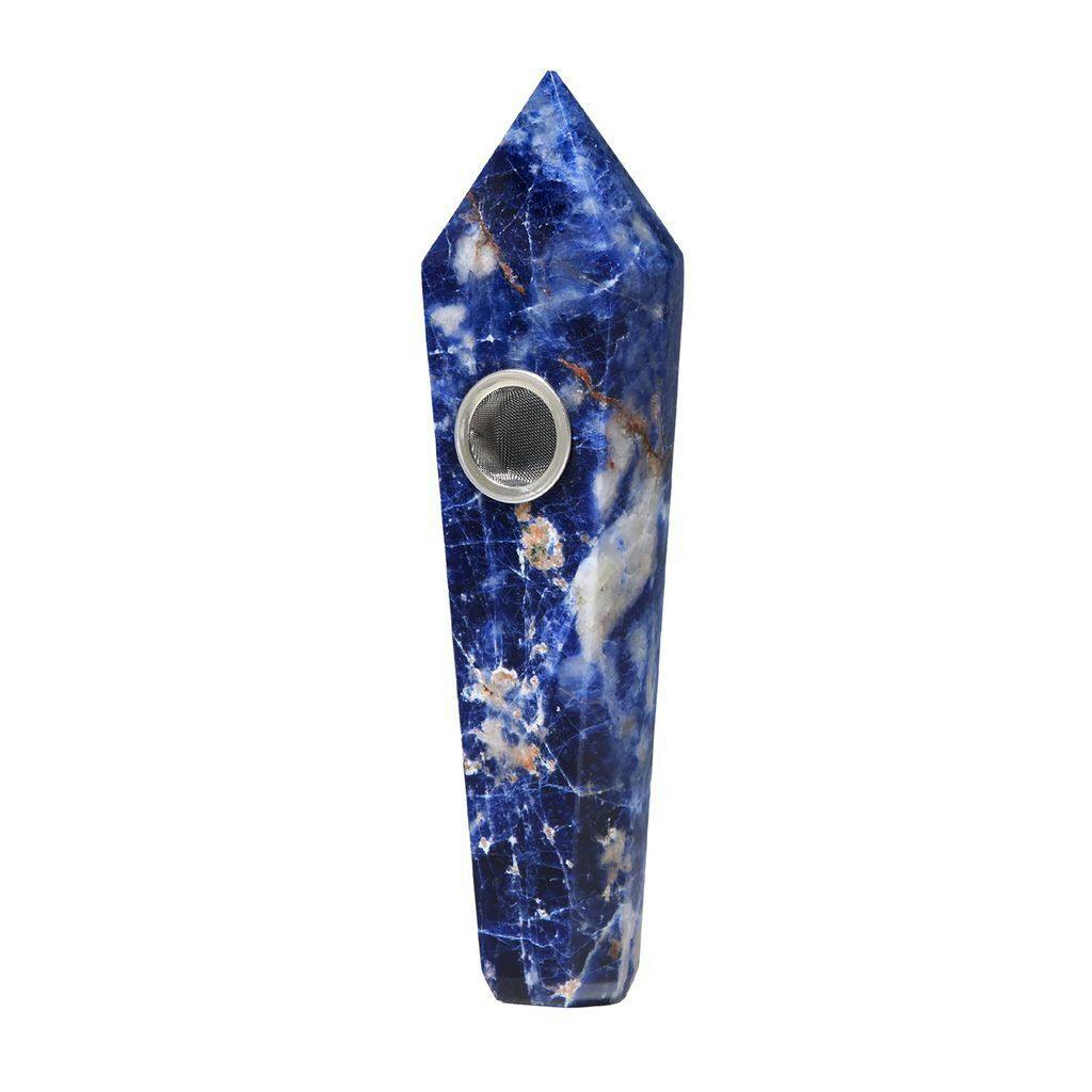 Medusa Gemstone Hand Pipe Blue Sodalite