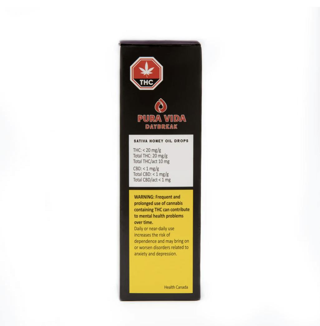 Pura Vida : Daybreak Sativa Honey Oil Drops - 900mgTHC - 30ml