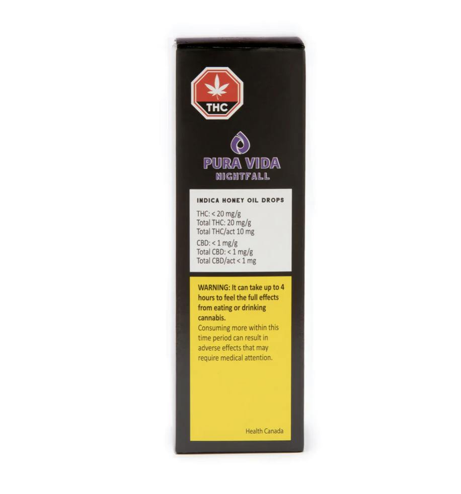 Pura Vida : Indica Honey Oil Drops - 900mgTHC - 30ml