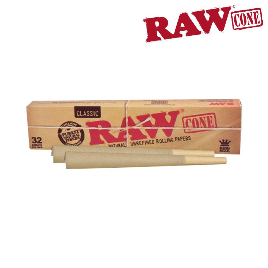 Raw Classic Unbleached Cones KING - 32-pack