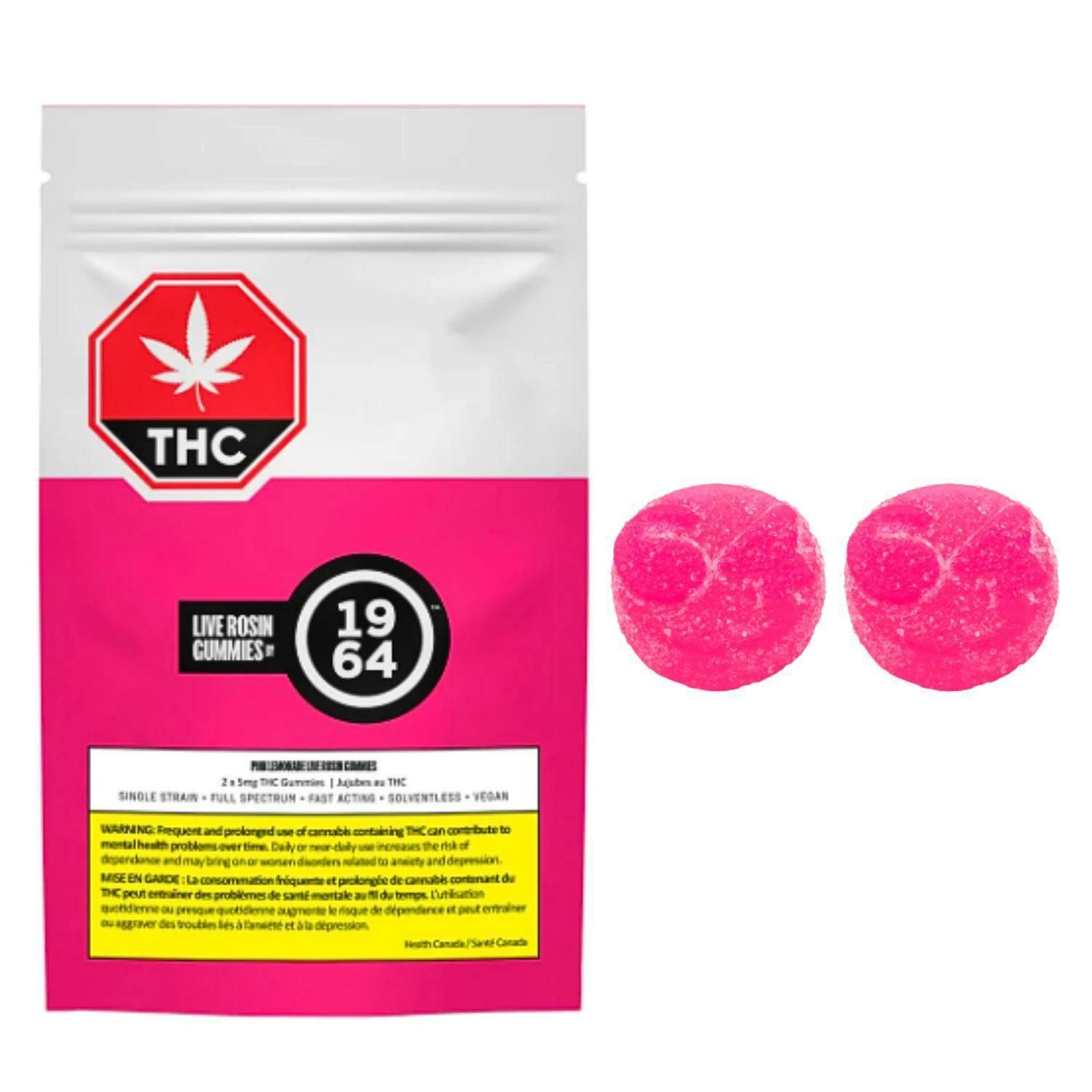 1964 : Pink Lemonade Live Rosin Gummies - 10mg