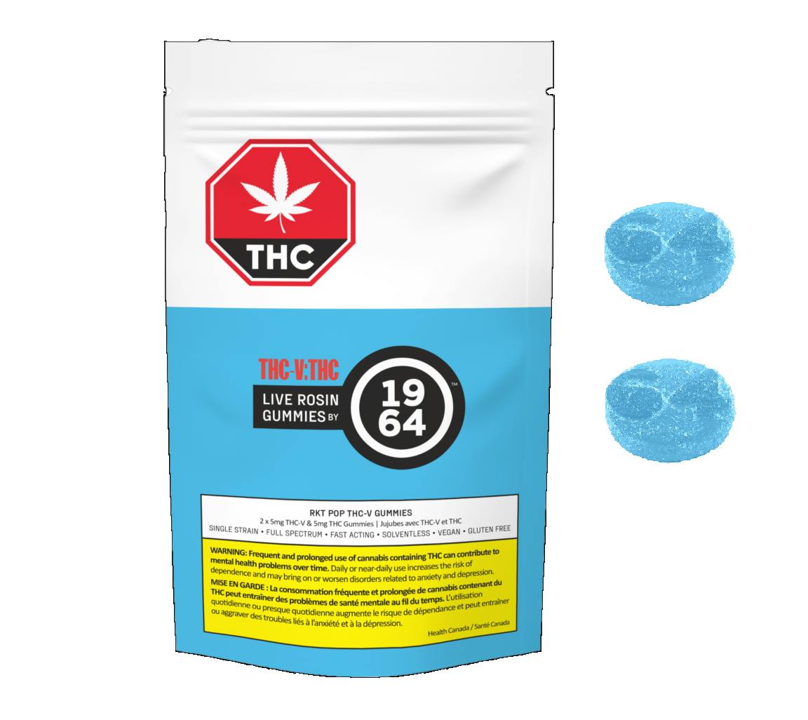 1964 - Rkt Pop Live Rosin THC:THC-V Gummies - 2PCS