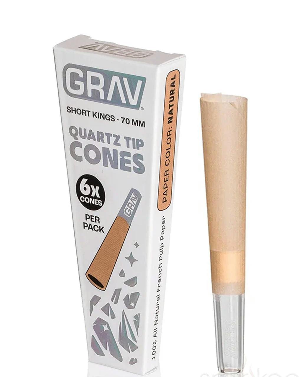 GRAV Quartz Tip Natural Pre-Rolled Cones - Short Kings / 6pc