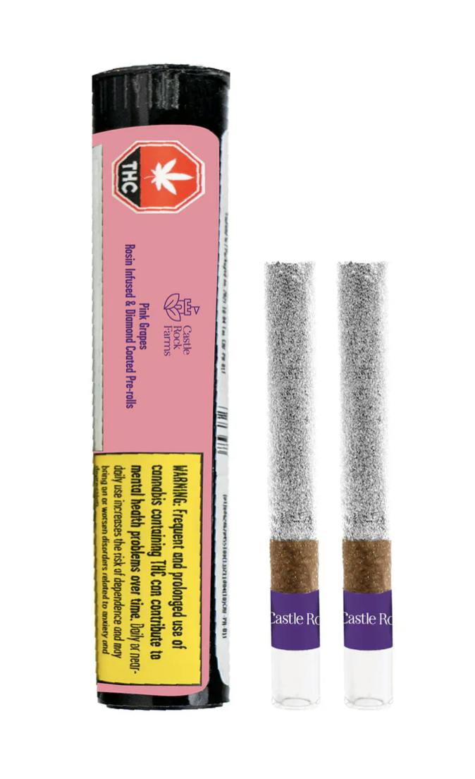 Castle Rock Farms : Pink Grapes Live Rosin & Diamond Infused Blunts - 2x1g