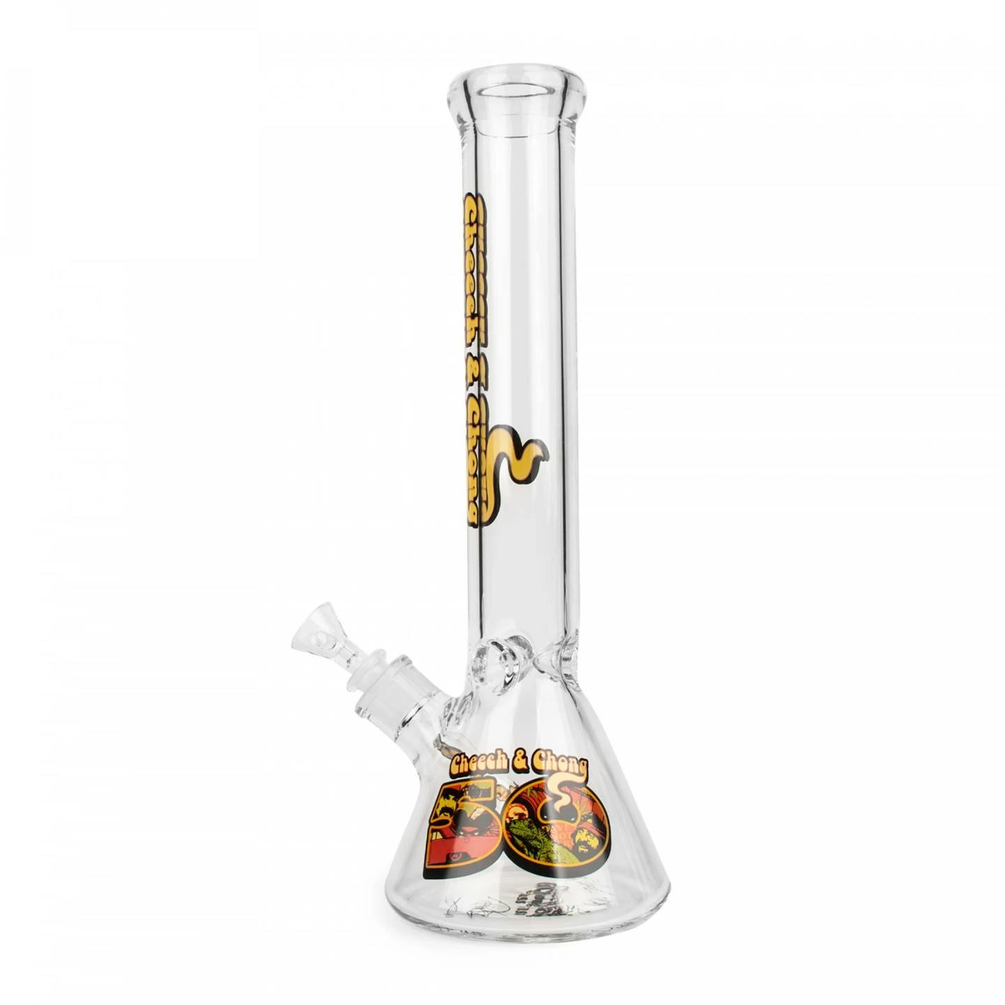 Cheech & Chong Glass - 12" 7mm Thick 50th Anniversary Beaker Bong