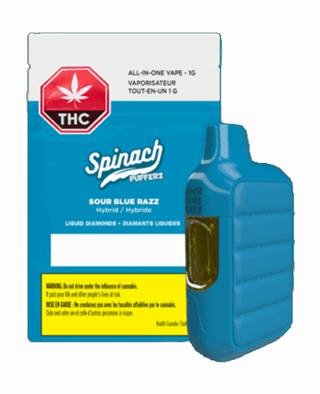 Spinach : Sour Blue Razz Liquid Diamonds Disposable Vape - 1g