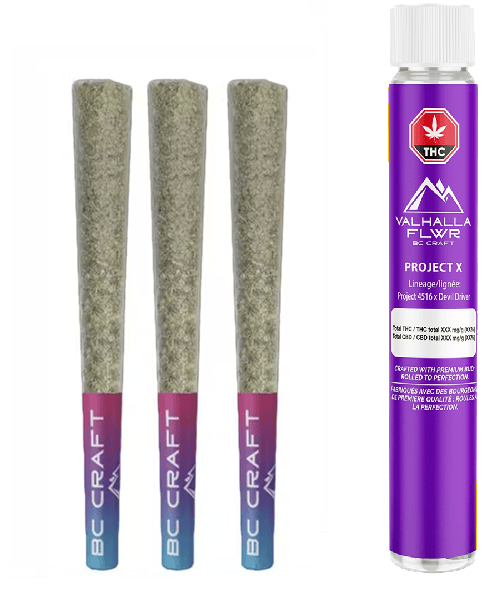 Valhalla Flwr : Project X Pre-Rolls - 3 x 0.5g