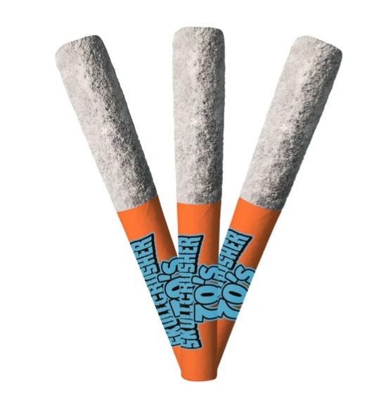 Skullcrusher 70's : Iced Raspberry - Quad Diamond Infused Pre-Rolls - 3 x 0.45