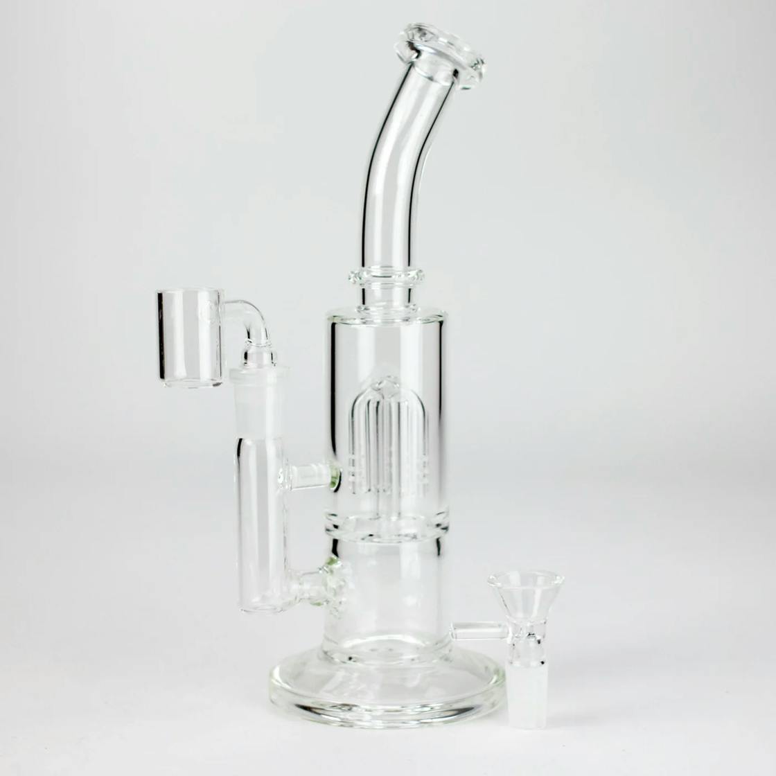 Glass Dab Rig and Bong with Tree Percolator 9" 2-in-1