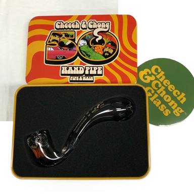 Cheech & Chong® Glass : Commemorative 50th Anniversary Sherlock Pipe in a Collectible Tin 5"