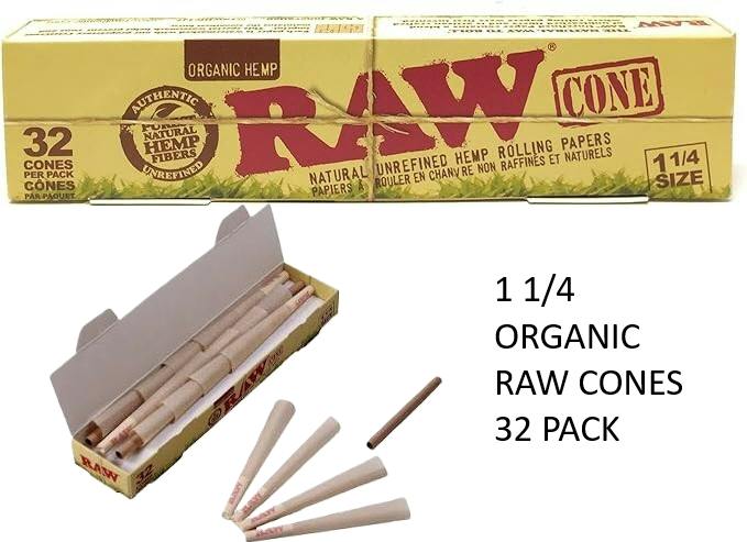 Raw 1 1/4 Cones Organic - 32-pack