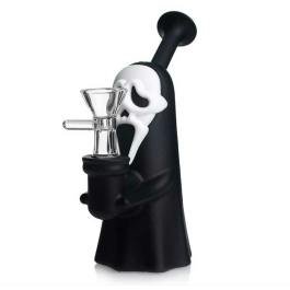 Scary Movie Mask Silicone Water Bong w/ Glass Herb Slide - 6.5"