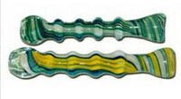 Ribbed Stripe Twist Glass Chillum | 3.75" | Colors Vary