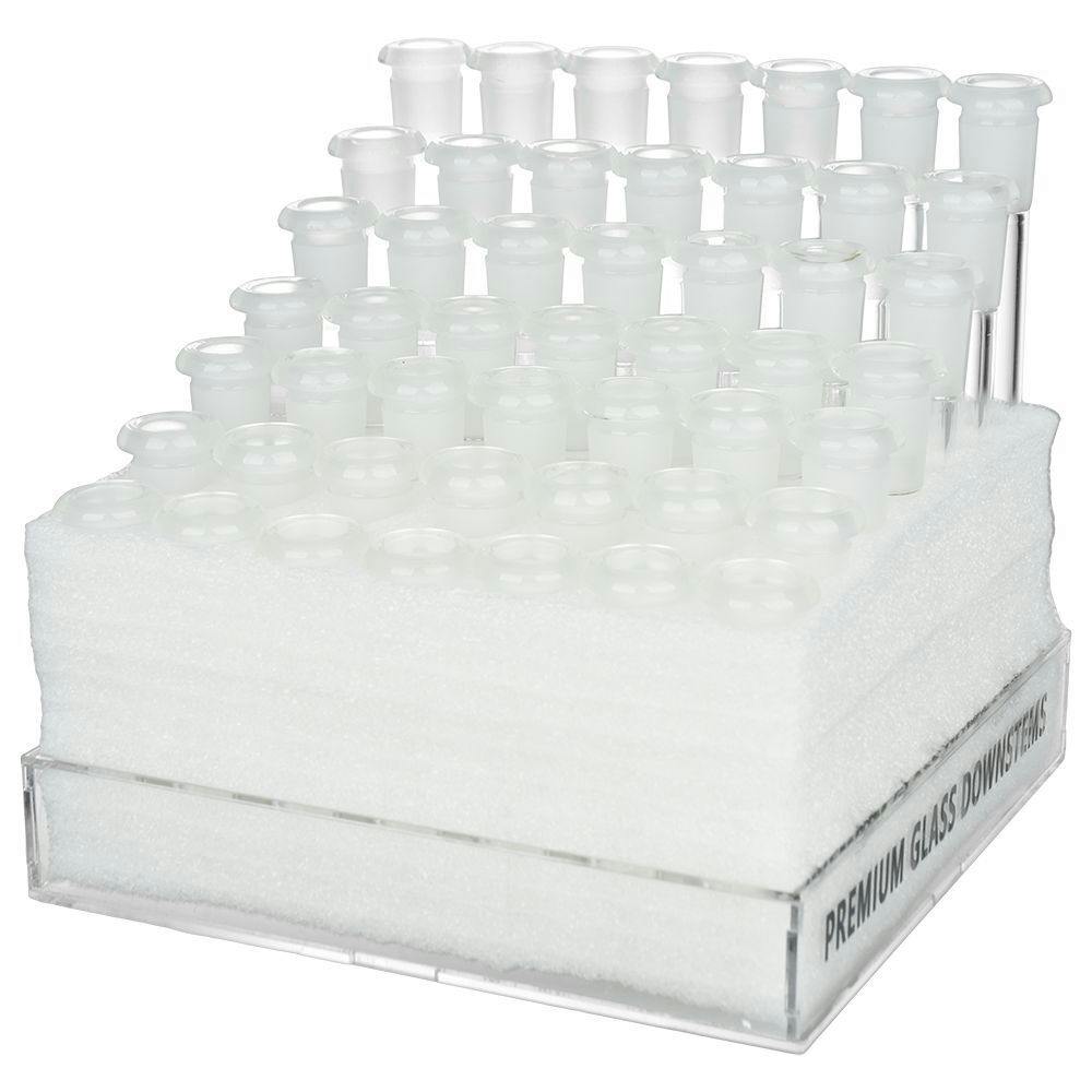Glass Downstems & Acrylic Display | 14mm F | Assorted Sizes |