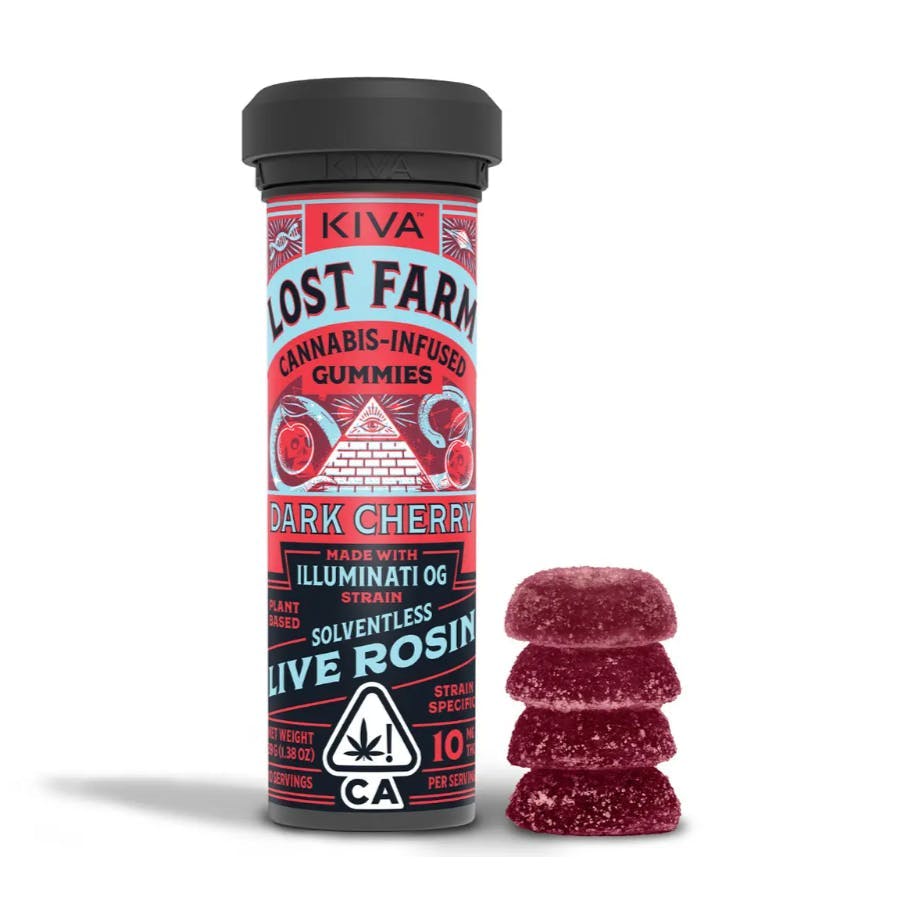 Kiva - Lost Farm Live Rosin Gummies — Dark Cherry / Illuminati OG