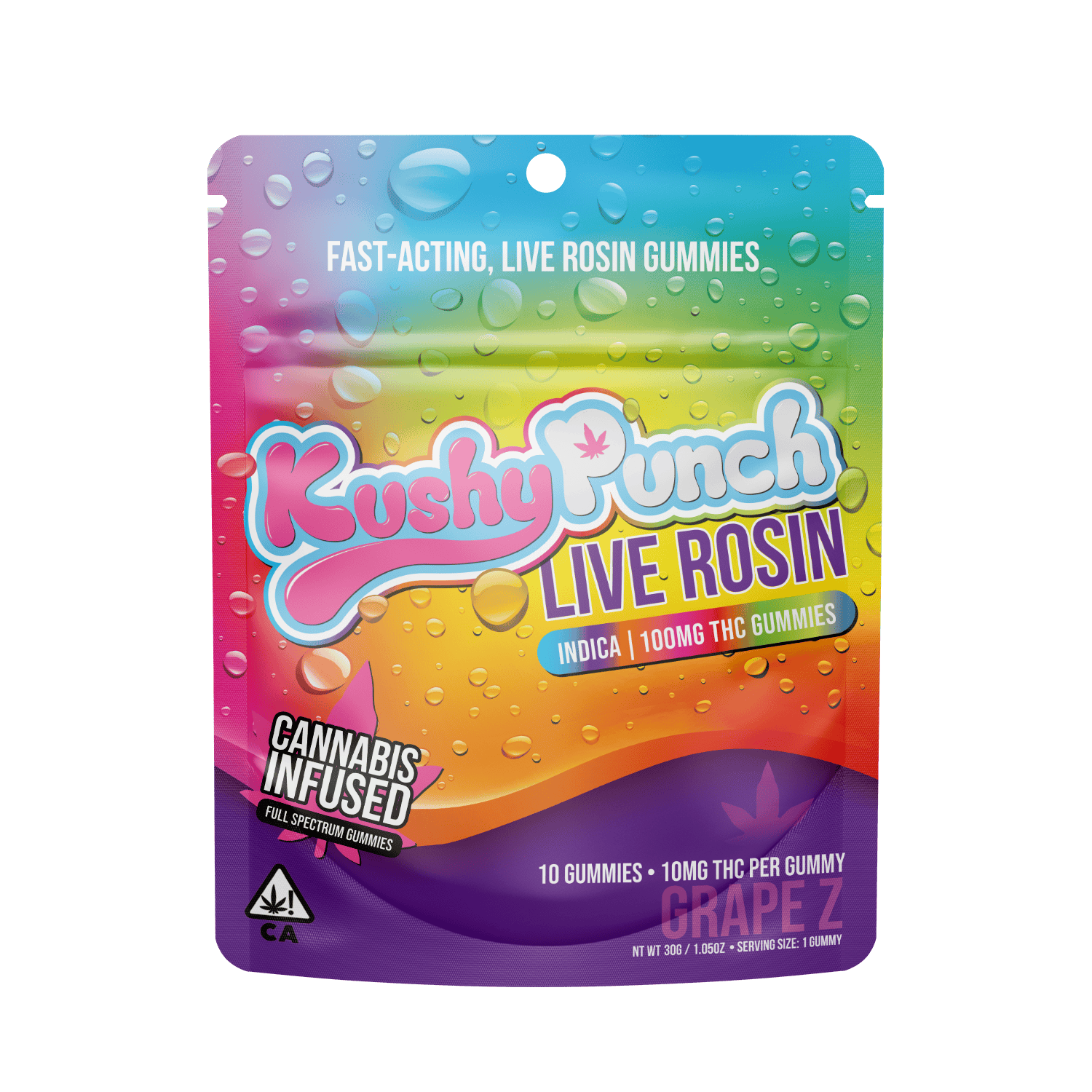 Kushy Punch - Kushy Punch Live Rosin Gummies: Grape Z