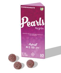 Pearls - Pearls - Pomegranate 4:1 CBD:THC Gummies - 100mg