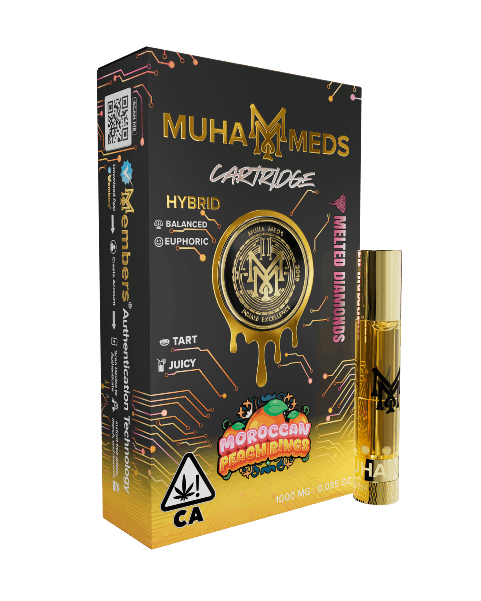 Muha Meds - Muha Meds | 1g 510 Liquid Diamond + Botanical Terpene Cartridge Moroccan Peach Rings