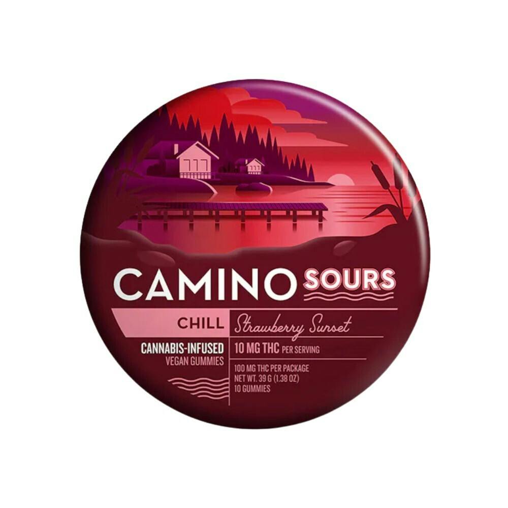 Chill | Strawberry Sunset Sours Gummies | 100mg | 10ct | 10mg/ea