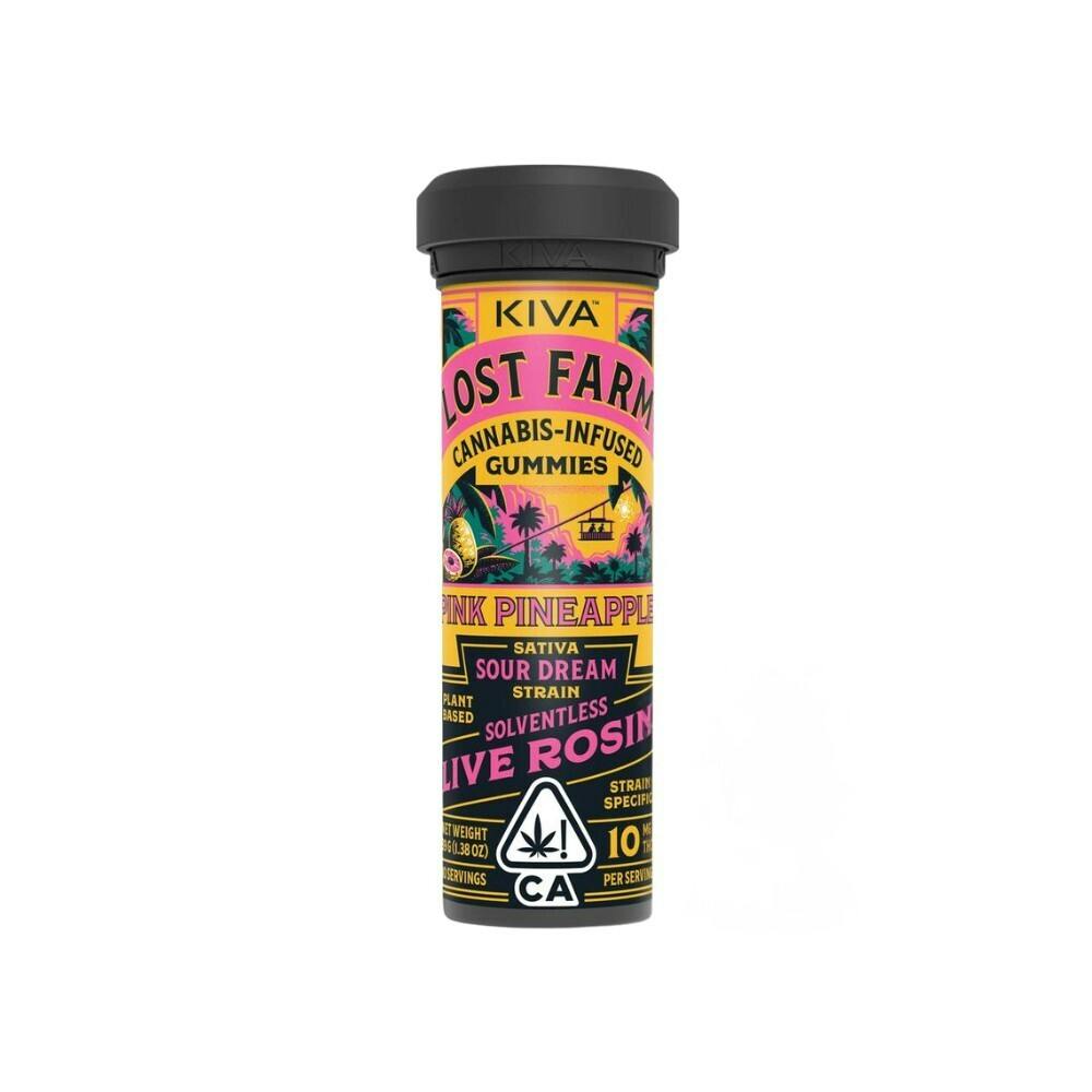 Pink Pineapple 'Sour Dream' Live Rosin Gummies | 100mg | 10ct | 10mg/ea