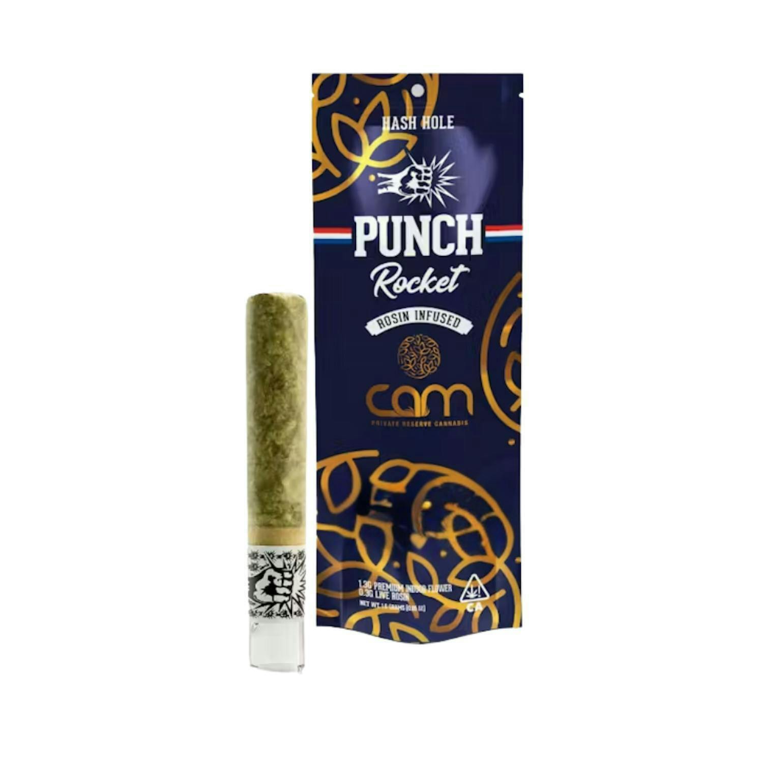 ROCKET HASH ROSIN - LADY PINK x WHITE TAHOE COOKIES 1.6G - PUNCH EDIBLES & EXTRACTS x CAM
