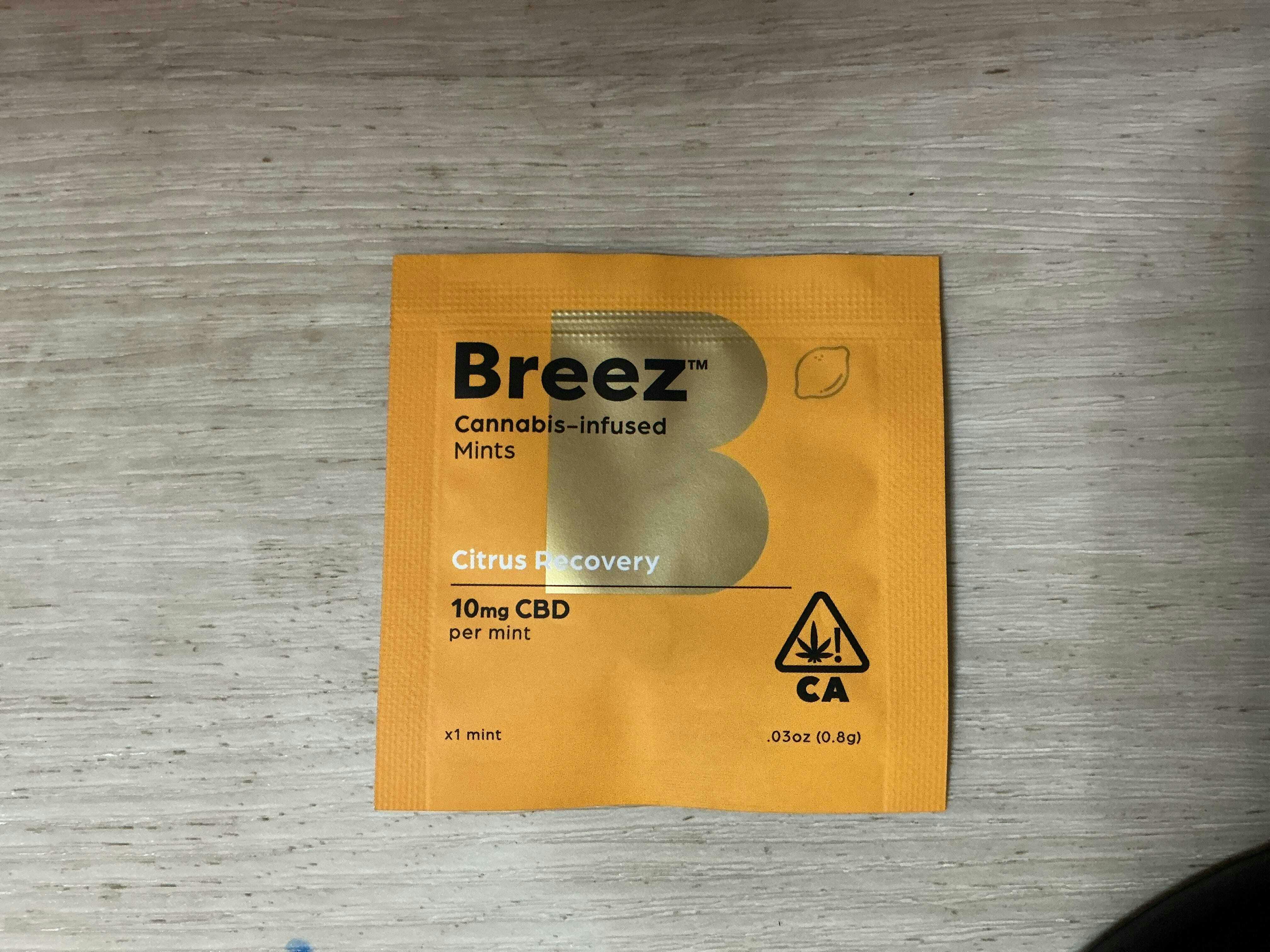 Breez - Citrus Recovery: Single Mint Packs