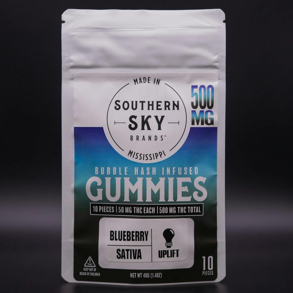 Southern Sky Brands | 500mg | Blueberry | Bubble Hash Infused Gummies