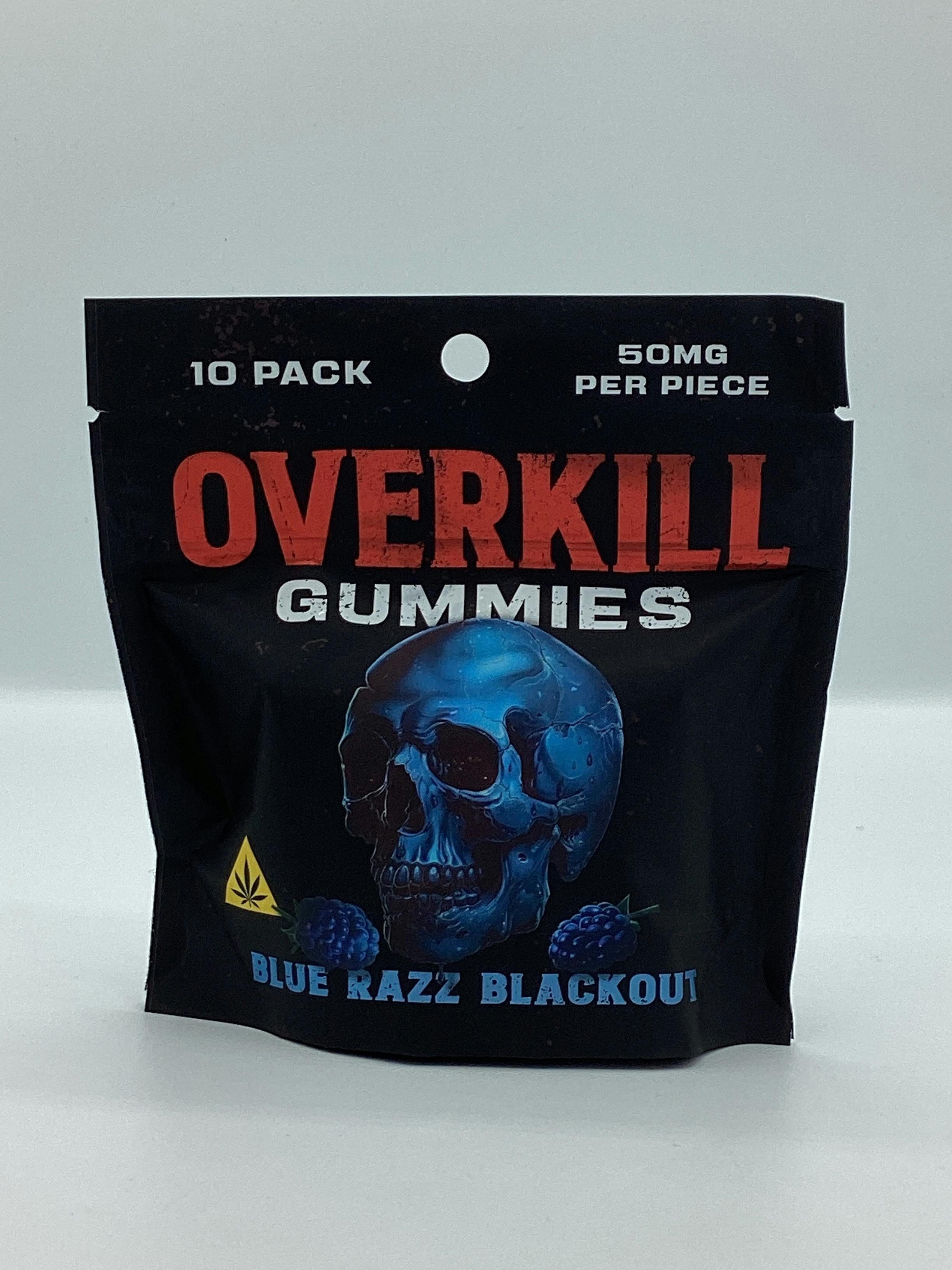 "Overkill" Blue Razz Blackout Gummies 10pc