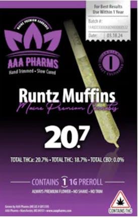 AAA Pharms-Runtz Muffins-Preroll-1g