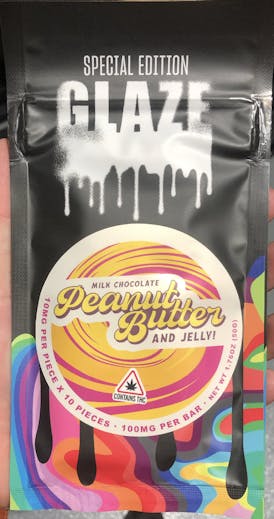 Glaze-Peanut Butter & Jelly-Chocolate Bar-100mg