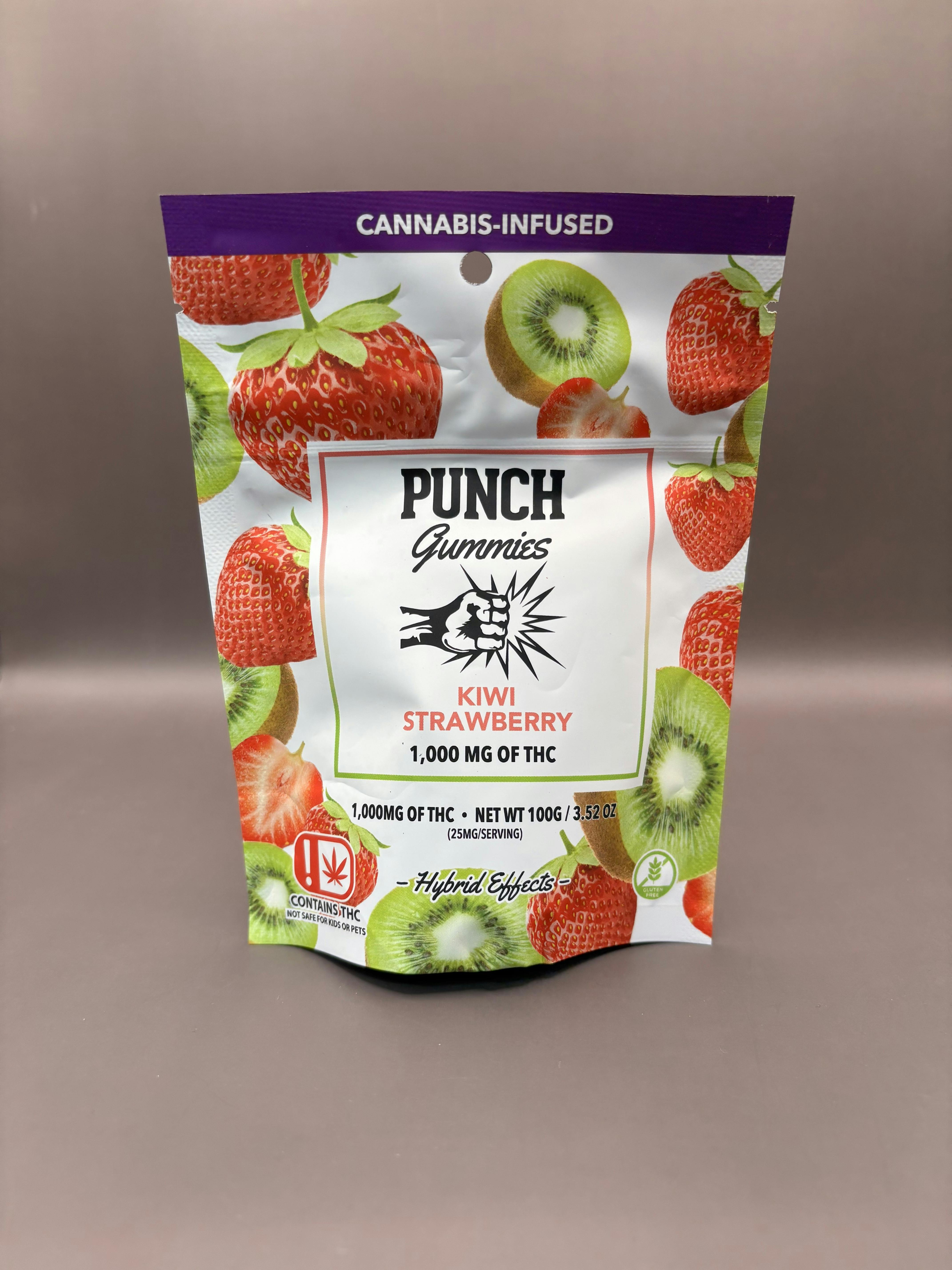 Punch 1000mg Gummies Kiwi Strawberry