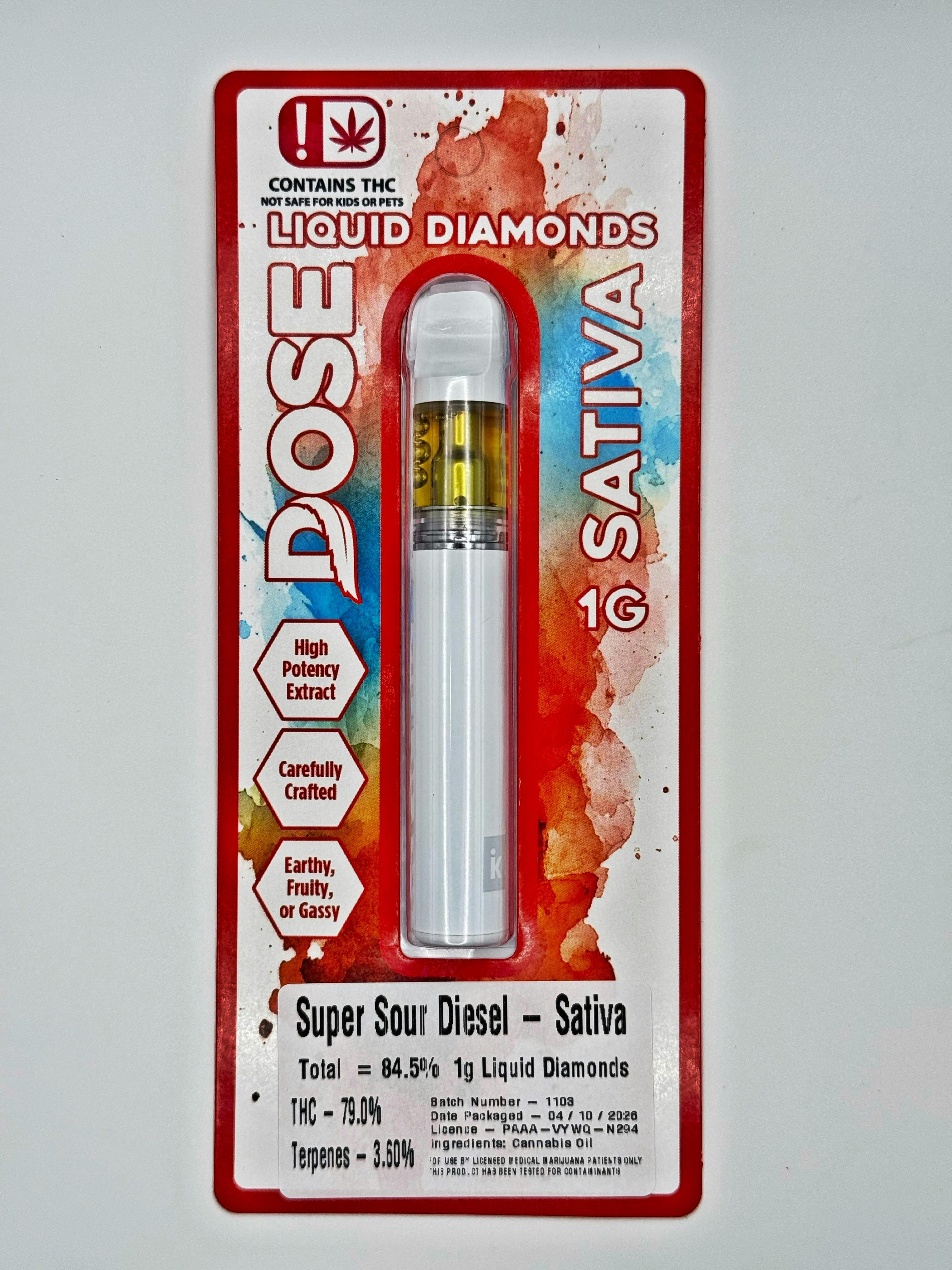 Dose 1g Liquid Diamond Dispo. Super Sour Diesel